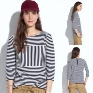 Madewell Gallerist Striped Ponte Top Sz XS